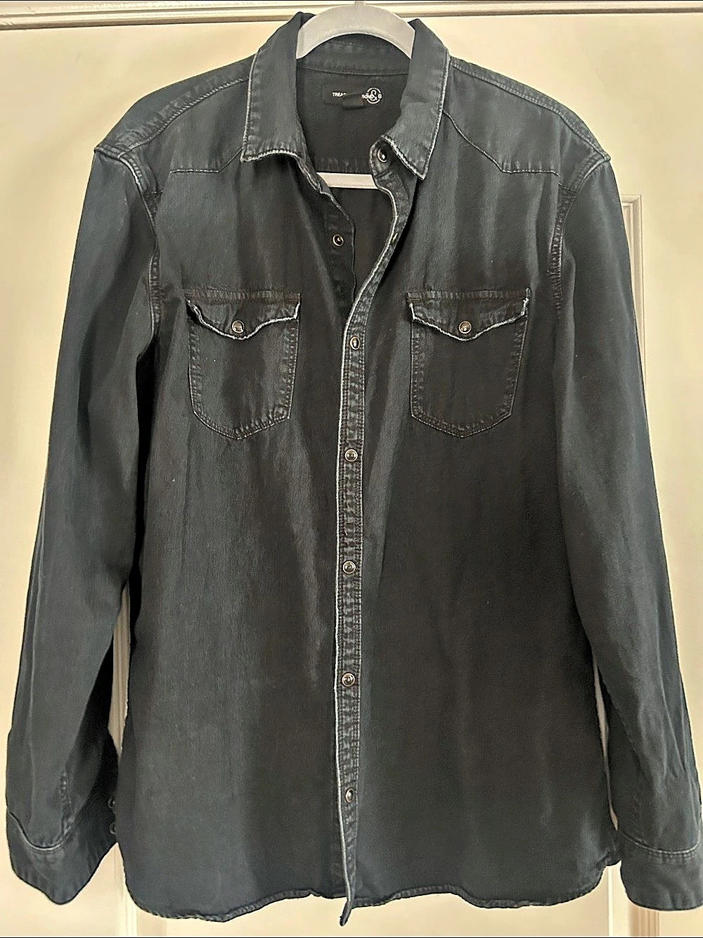 Treasure & Bond Black Button Down Shirt Size Large